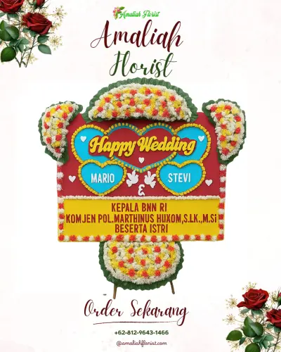 Karangan Papan Bunga Pernikahan di Sumurrejo